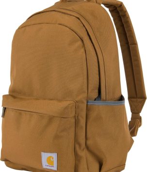 Carhartt 21L Classic Backpack, Water-Resistant Pack W/ 15" Laptop Sleeve and Organizational Compartments, Brown, PFAS Free